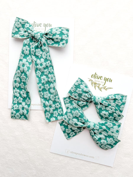 green floral embossed | rosie + fleur | shamrock n’ roll collection