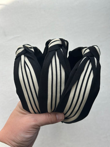 black varsity stripe headband | adult + toddler | fan zone collection