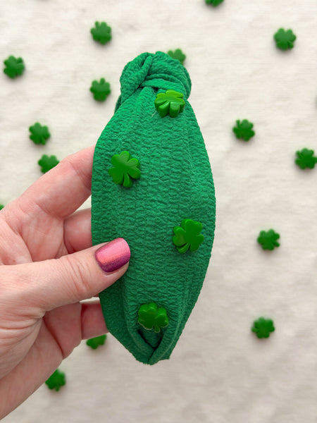 embellished shamrock headbands | adult + toddler