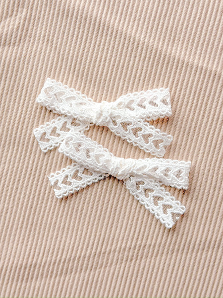 white heart crochet ribbon | fleur + mini mae