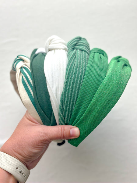 green varsity stripe headband | adult + toddler | fan zone collection