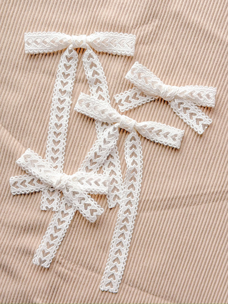 white heart crochet ribbon | fleur + mini mae