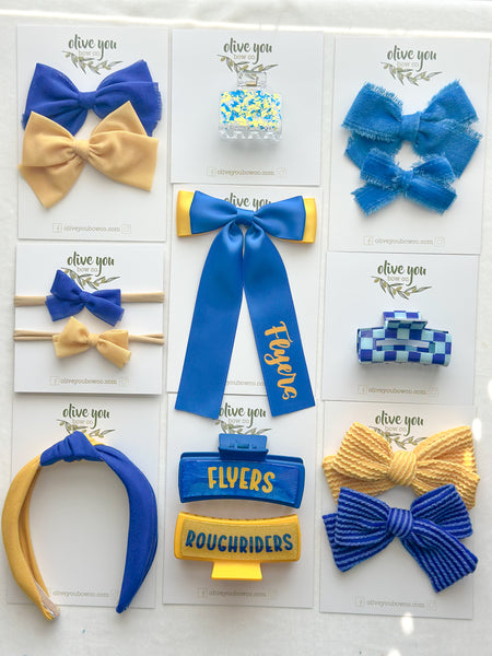blue raw edge rosie + mini rosie | fan zone collection
