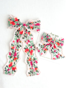 scalloped embroidered bow | bloom where you are planted collection