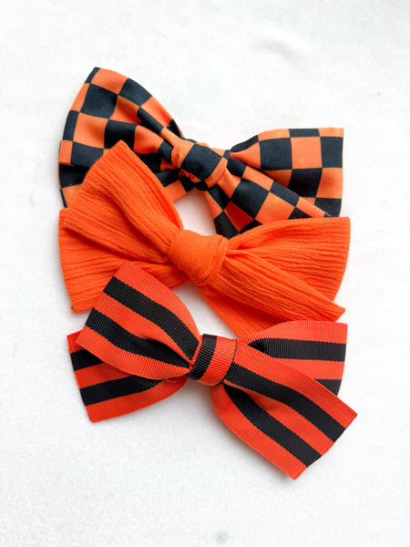 rosie bow | ORANGE + BLACK