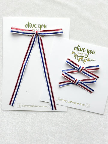 skinny ribbon | shimmer stripes | fleur + mini fleur