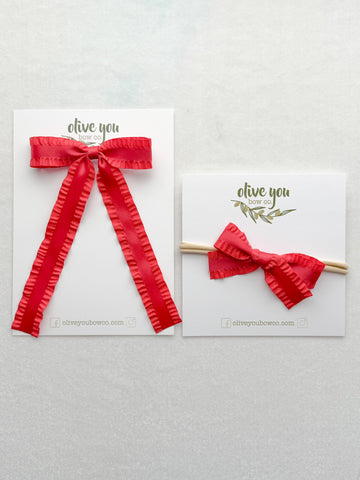 red ruffle bow | sleigh all day collection