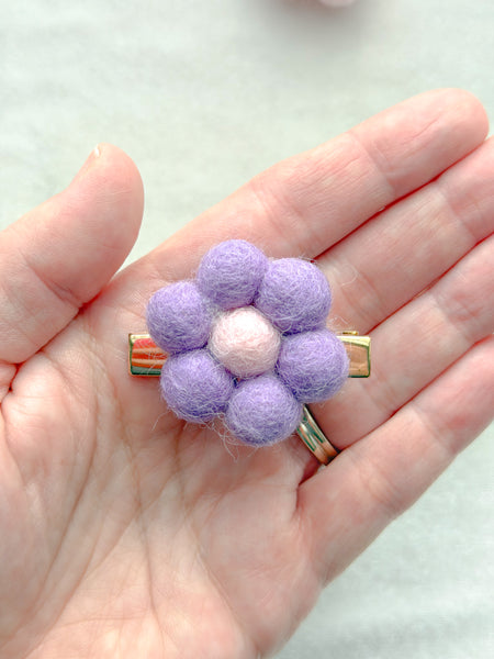 pom flower felt clip | bright + bloom 🌼 collection