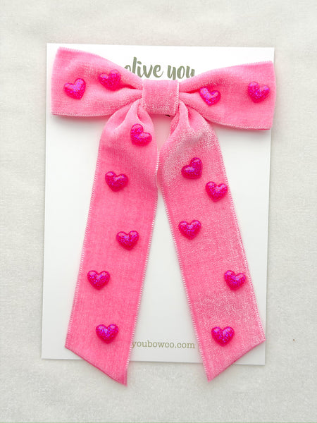 pink embellished velvet fleur | that’s amore collection