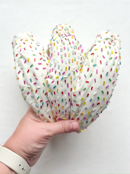 beaded sprinkle headbands | adult + toddler
