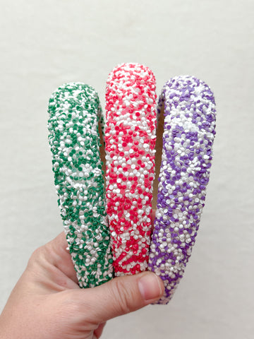 fan zone sprinkle headbands | adult + toddler