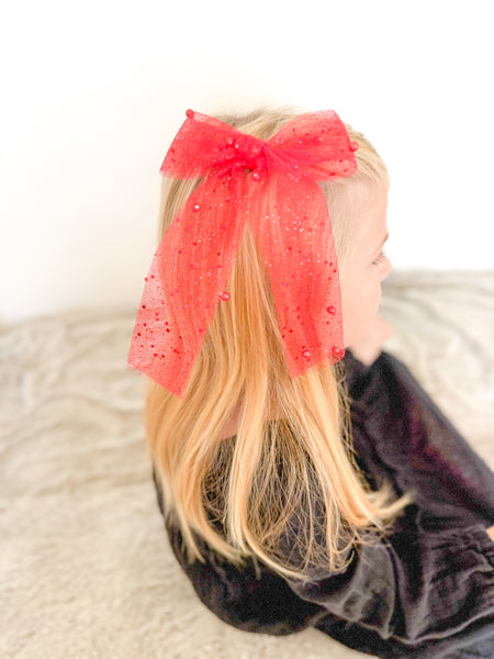 red glitter tulle | fleur + rosie | sleigh all day collection