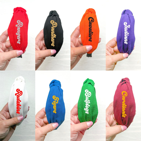 school spirit topknot headband | CUSTOMIZABLE | go team go collection