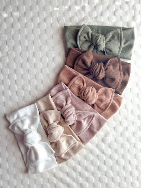 dusty rose pointelle | headwrap | newborn + toddler
