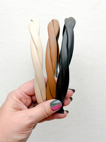 criss-cross leather headbands | adult + toddler | hello gourd-geous collection