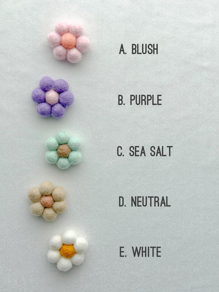 pom flower felt clip | bright + bloom 🌼 collection