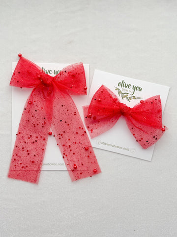 red glitter tulle | fleur + rosie | sleigh all day collection