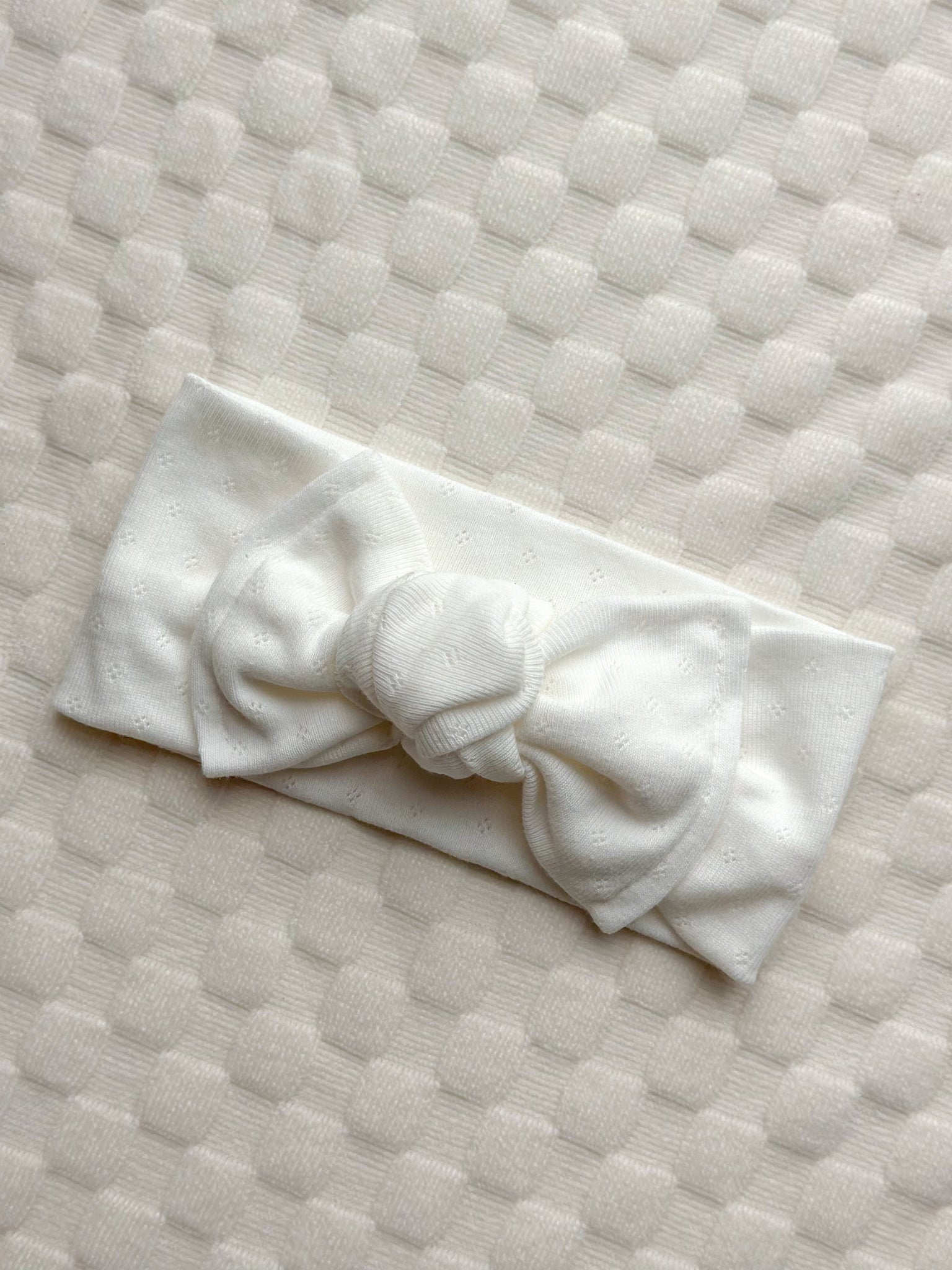 white pointelle | headwrap | newborn + toddler