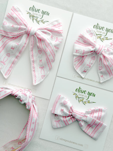 pink bunny 🐰 | austie + rosie + headband | bright + bloom 🌼 collection