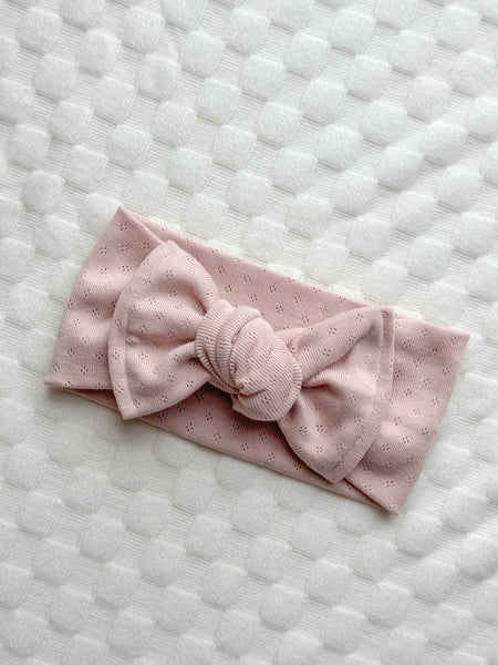 dusty rose pointelle | headwrap | newborn + toddler