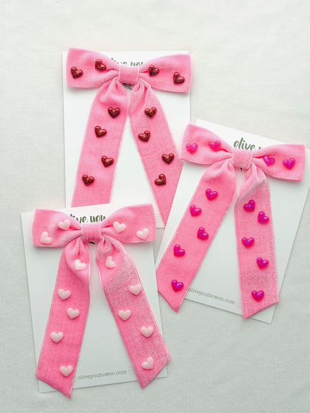 pink embellished velvet fleur | that’s amore collection