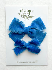 blue raw edge rosie + mini rosie | fan zone collection