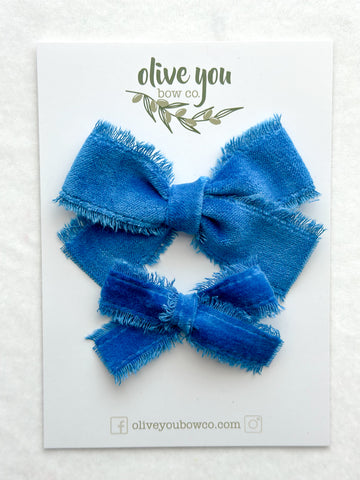 blue raw edge rosie + mini rosie | fan zone collection