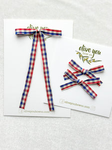 skinny ribbon | vintage gingham | fleur + mini fleur
