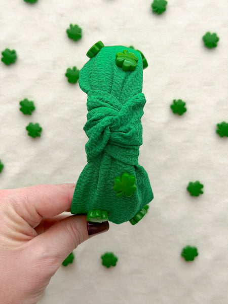 embellished shamrock headbands | adult + toddler
