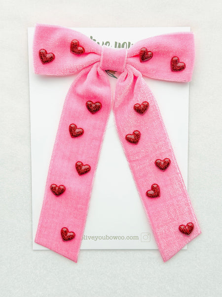 pink embellished velvet fleur | that’s amore collection