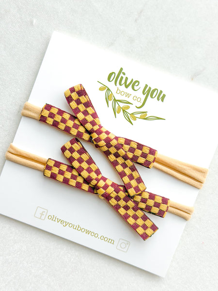 checker itty bitty | CRIMSON + GOLD