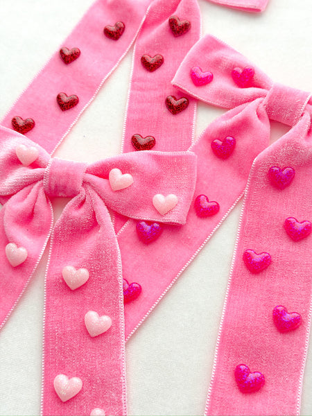pink embellished velvet fleur | that’s amore collection