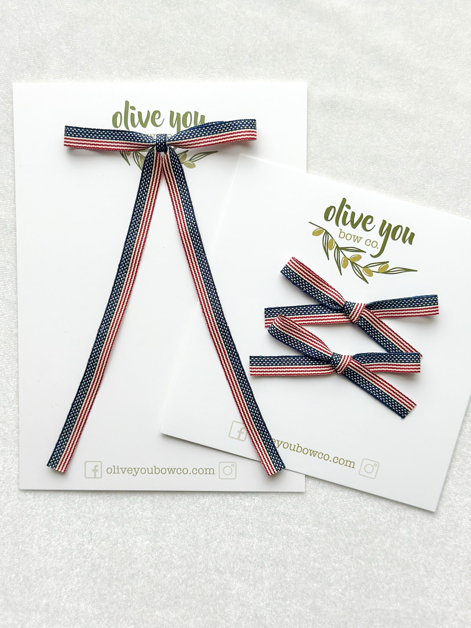 skinny ribbon | old glory | fleur + mini fleur