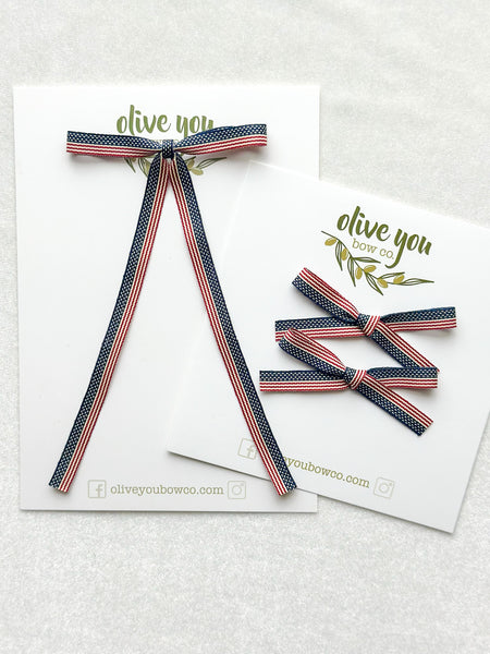 skinny ribbon | old glory | fleur + mini fleur