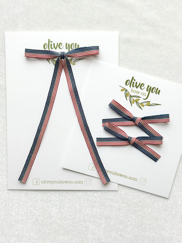 skinny ribbon | old glory | fleur + mini fleur