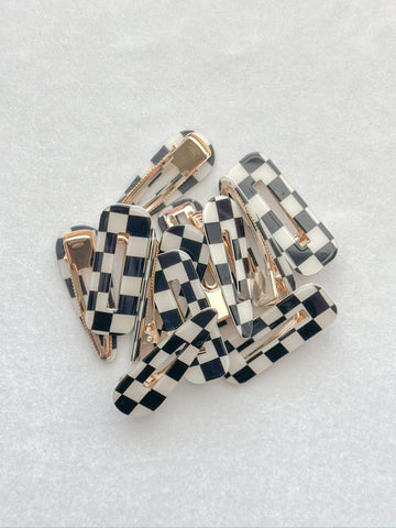 | checker acetate clips | hello gourd-geous collection
